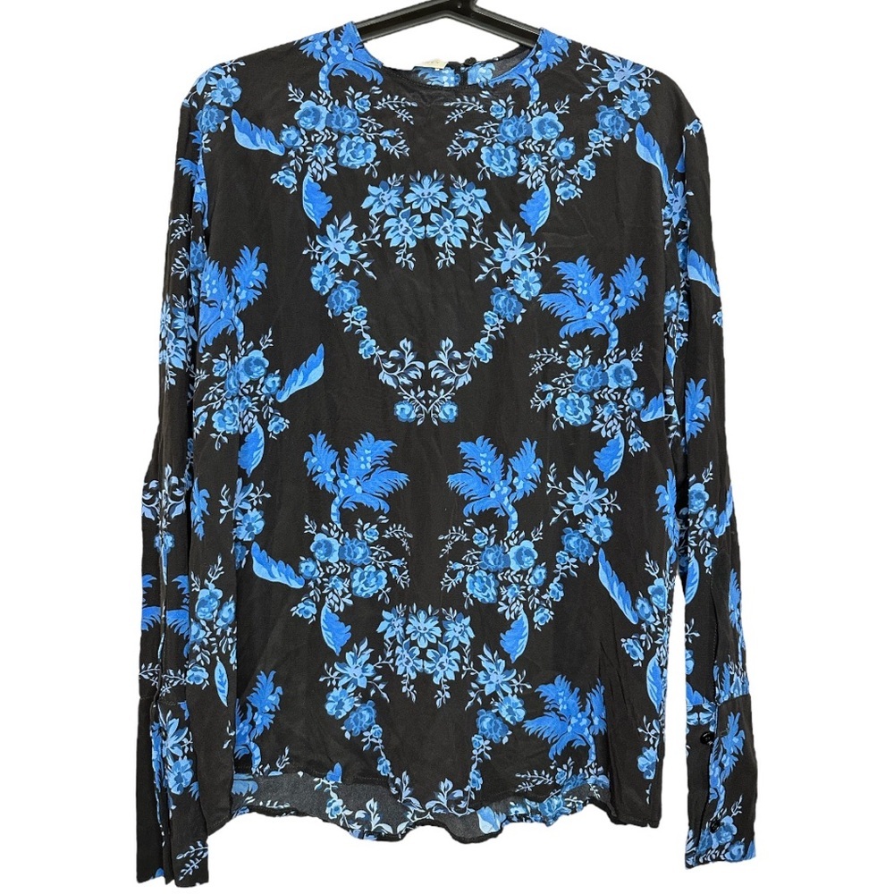 Stella McCartney Long-Sleeve Floral-Silk Blouse